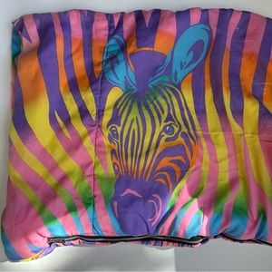 Lisa Frank 1986 Vintage Zebra Rainbow Sleeping Bag